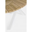 Havebord med udtræk i genanvendt teaktræ 200 - 300 x 100 cm - Hvid/Rustik natur