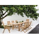 Havebord med udtræk i teaktræ 180 - 240 x 100 cm - Natur