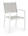 6 x Havestole med armlæn i aluminium og textilene H88 cm - Hvid
