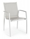 6 x Havestole med armlæn i aluminium og textilene H87 cm - Hvid