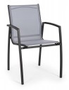 6 x Havestole med armlæn i aluminium og textilene H87 cm - Charcoal/Grå