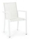 4 x Havestole med armlæn i aluminium og textilene H88 cm - Hvid