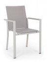 4 x Havestole med armlæn i aluminium og textilene H88 cm - Grå