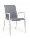 4 x Havestole med armlæn i aluminium og olefin/textilene H83 cm - Hvid/Grå