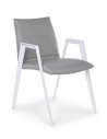 2 x Havestole med armlæn i aluminium og textilene H84 cm - Hvid/Grå
