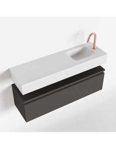Billede af ANDOR Komplet badmiljø højrevendt håndvask B100 cm MDF - Mørkegrå/Talkum
