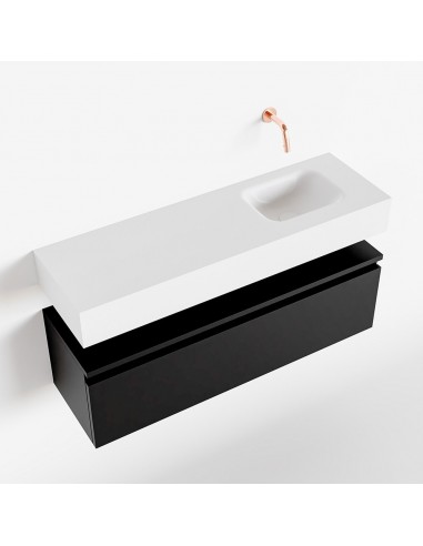 Billede af ANDOR Komplet badmiljø højrevendt håndvask B100 cm MDF - Sort/Talkum