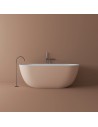 B2 fritstående badekar 170 x 72 cm solid surface - Mat hvid/Beige