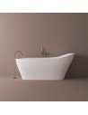 B6 fritstående badekar 182 x 86 cm solid surface - Mat hvid