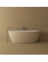 B9 fritstående badekar 178 x 88 cm solid surface - Mat hvid/Khaki