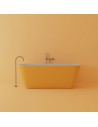 B11 fritstående badekar 170 x 75 cm solid surface - Mat hvid/Solgul