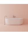 B15 fritstående badekar 179 x 84 cm solid surface - Mat hvid/Rosa