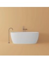 B16 fritstående badekar 160 x 70 cm mineral komposit - Mat hvid