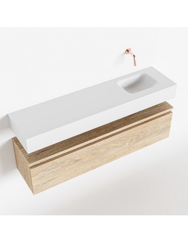 Billede af ANDOR Komplet badmiljø højrevendt håndvask B120 cm MDF - Vasket eg/Talkum