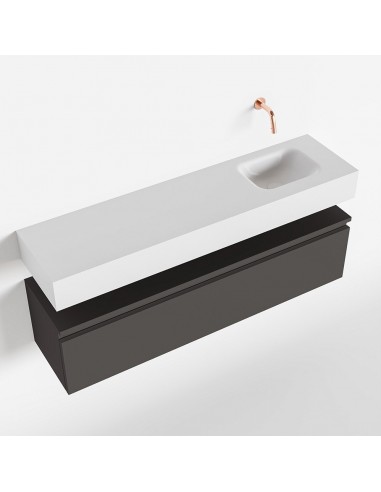 Billede af ANDOR Komplet badmiljø højrevendt håndvask B120 cm MDF - Mørkegrå/Talkum