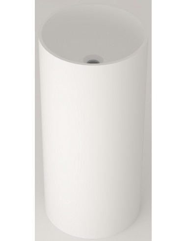 Se LAC2 fritstående håndvask H86 x Ø40 cm solid surface - Mat hvid hos Lepong.dk