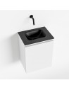 OLAN Komplet badmiljø centreret håndvask B40 cm MDF - Talkum/Sort