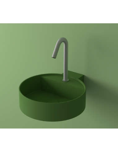 Billede af LR2M-M vægmonteret håndvask Ø39 cm solid surface - Grøn