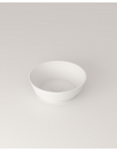Se LR2S bordmonteret håndvask Ø37 cm solid surface - Mat hvid hos Lepong.dk