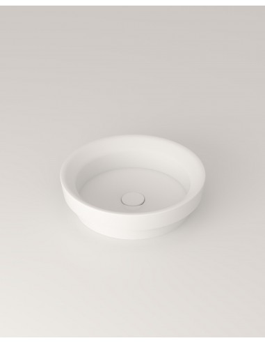 Se LR3M bordmonteret håndvask Ø39,6 cm solid surface - Mat hvid hos Lepong.dk
