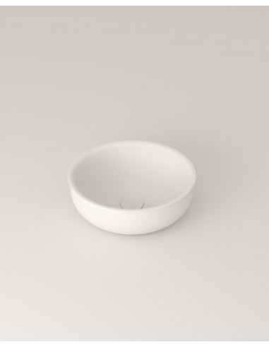 Se LR3S bordmonteret håndvask Ø35 cm solid surface - Mat hvid hos Lepong.dk
