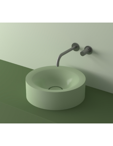 Billede af LR7M bordmonteret håndvask Ø38,6 cm solid surface - Svag grøn