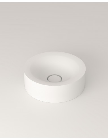 Se LR7M bordmonteret håndvask Ø38,6 cm solid surface - Mat hvid hos Lepong.dk