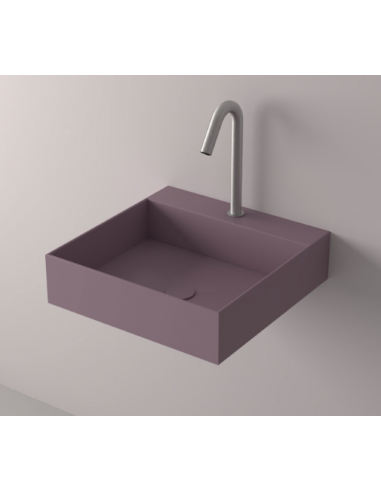Billede af LC4S-M vægmonteret håndvask 45 x 45 cm solid surface - Svag lilla