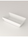 LB1L bordmonteret håndvask 57 x 32 cm solid surface - Mat hvid