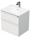 BRAVE Komplet badmiljø med håndvask B61 cm Keramik og MDF - Hvid højglans