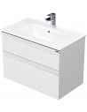 BRAVE Komplet badmiljø med håndvask B81 cm Keramik og MDF - Hvid højglans