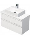 BRAVE Komplet badmiljø med håndvask B100 cm Keramik og MDF - Hvid højglans