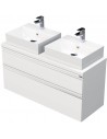 BRAVE Komplet badmiljø med håndvask B120 cm Keramik og MDF - Hvid højglans