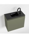 OLAN Komplet badmiljø centreret håndvask B60 cm MDF - Armygrøn/Sort