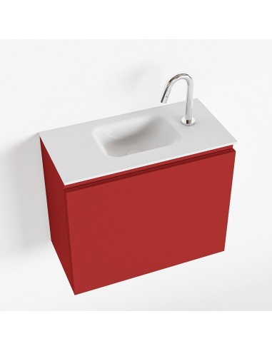 Billede af OLAN Komplet badmiljø centreret håndvask B60 cm MDF - Rød/Talkum