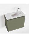OLAN Komplet badmiljø centreret håndvask B60 cm MDF - Armygrøn/Talkum