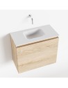 OLAN Komplet badmiljø centreret håndvask B60 cm MDF - Vasket eg/Talkum