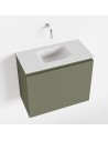 OLAN Komplet badmiljø centreret håndvask B60 cm MDF - Armygrøn/Talkum
