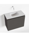 OLAN Komplet badmiljø centreret håndvask B60 cm MDF - Mørkegrå/Talkum