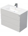 LETTY Komplet badmiljø med håndvask B91 cm Keramik og MDF - Hvid højglans