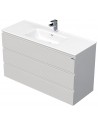 LETTY Komplet badmiljø med håndvask B121 cm Keramik og MDF - Hvid højglans