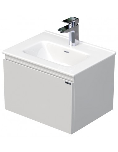 Se LETTY Mini Komplet badmiljø med håndvask B51 cm Keramik og MDF - Hvid højglans hos Lepong.dk