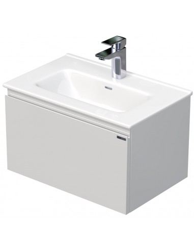 Billede af LETTY Mini Komplet badmiljø med håndvask B61 cm Keramik og MDF - Hvid højglans