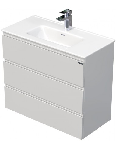 Billede af LETTY Mini Komplet badmiljø med håndvask B81 cm Keramik og MDF - Hvid højglans