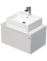 LETTY Komplet badmiljø med håndvask B70 cm Keramik og MDF - Hvid højglans