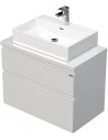 LETTY Komplet badmiljø med håndvask B80 cm Keramik og MDF - Hvid højglans