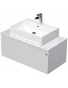 LETTY Komplet badmiljø med håndvask B90 cm Keramik og MDF - Hvid højglans