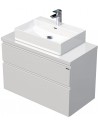 LETTY Komplet badmiljø med håndvask B90 cm Keramik og MDF - Hvid højglans