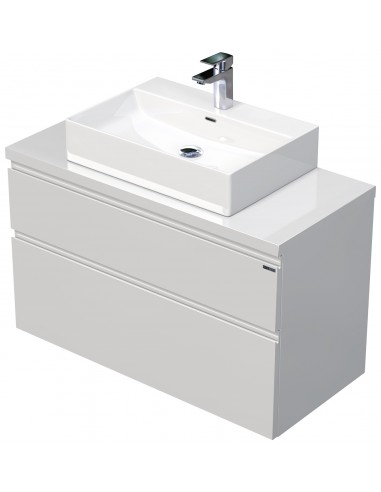 Billede af LETTY Komplet badmiljø med håndvask B100 cm Keramik og MDF - Hvid højglans