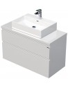 LETTY Komplet badmiljø med håndvask B100 cm Keramik og MDF - Hvid højglans